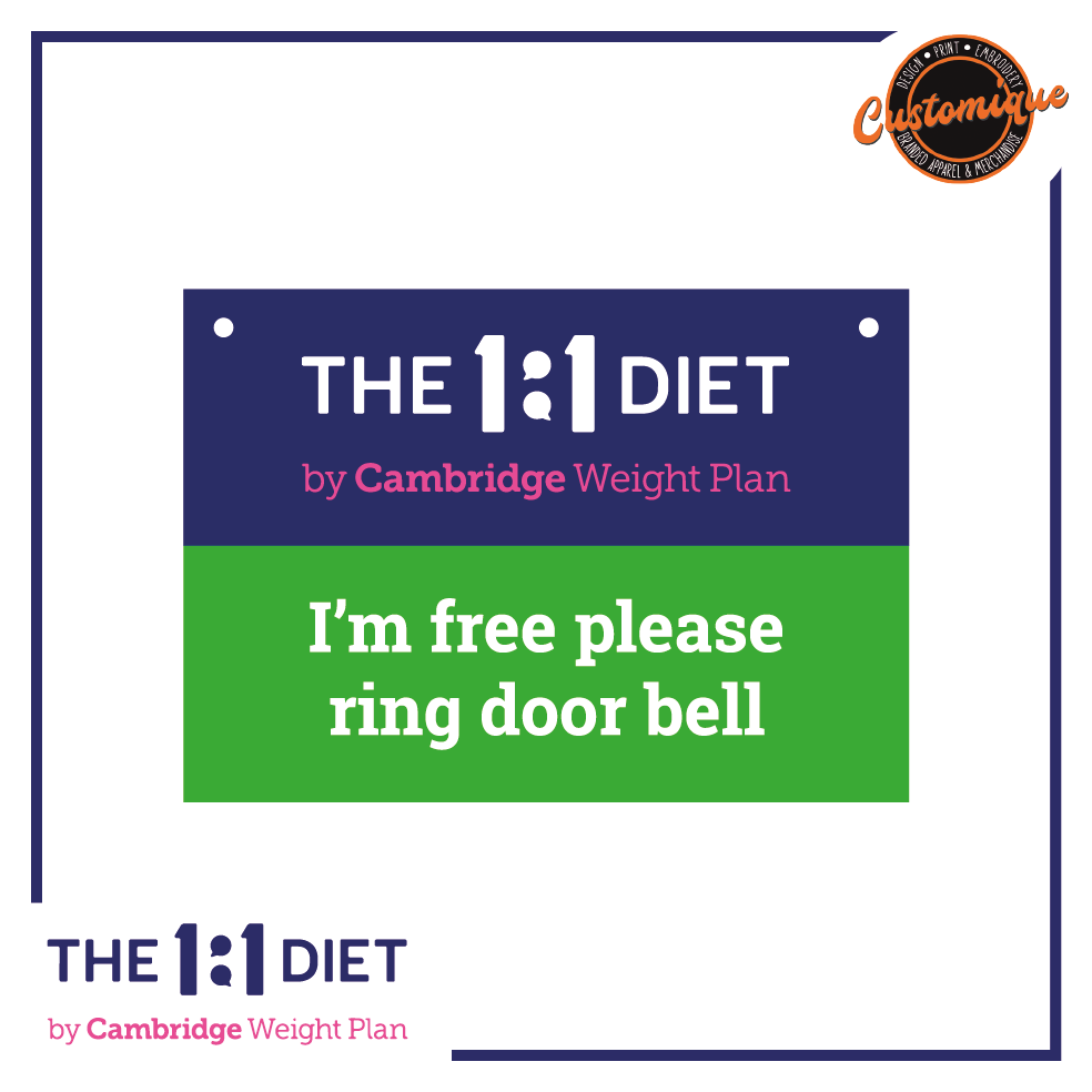 The 1:1 Diet - Hanging Door Sign