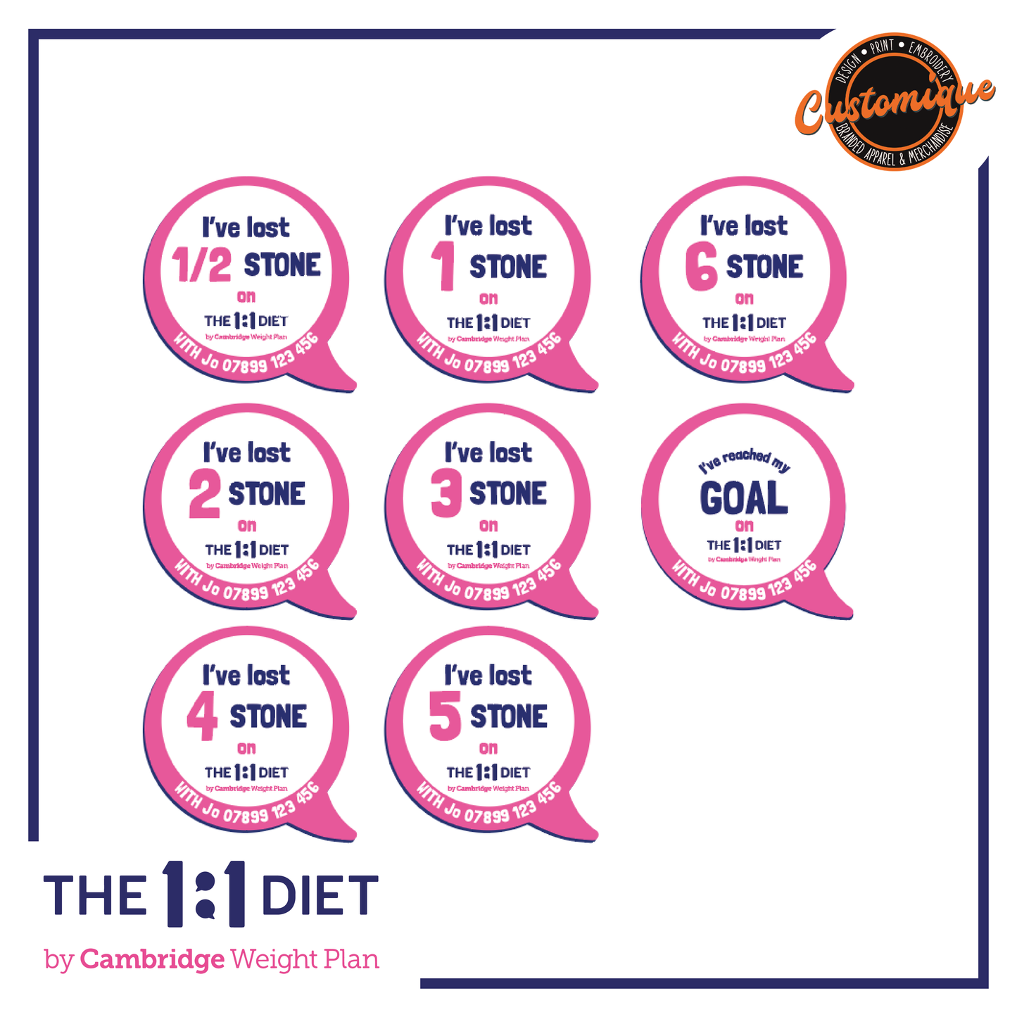 The 1:1 Diet - Foamex Weight Loss Speech Bubbles