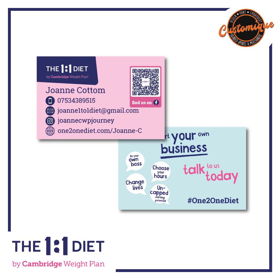 The 1:1 Diet - QR Code Business Cards