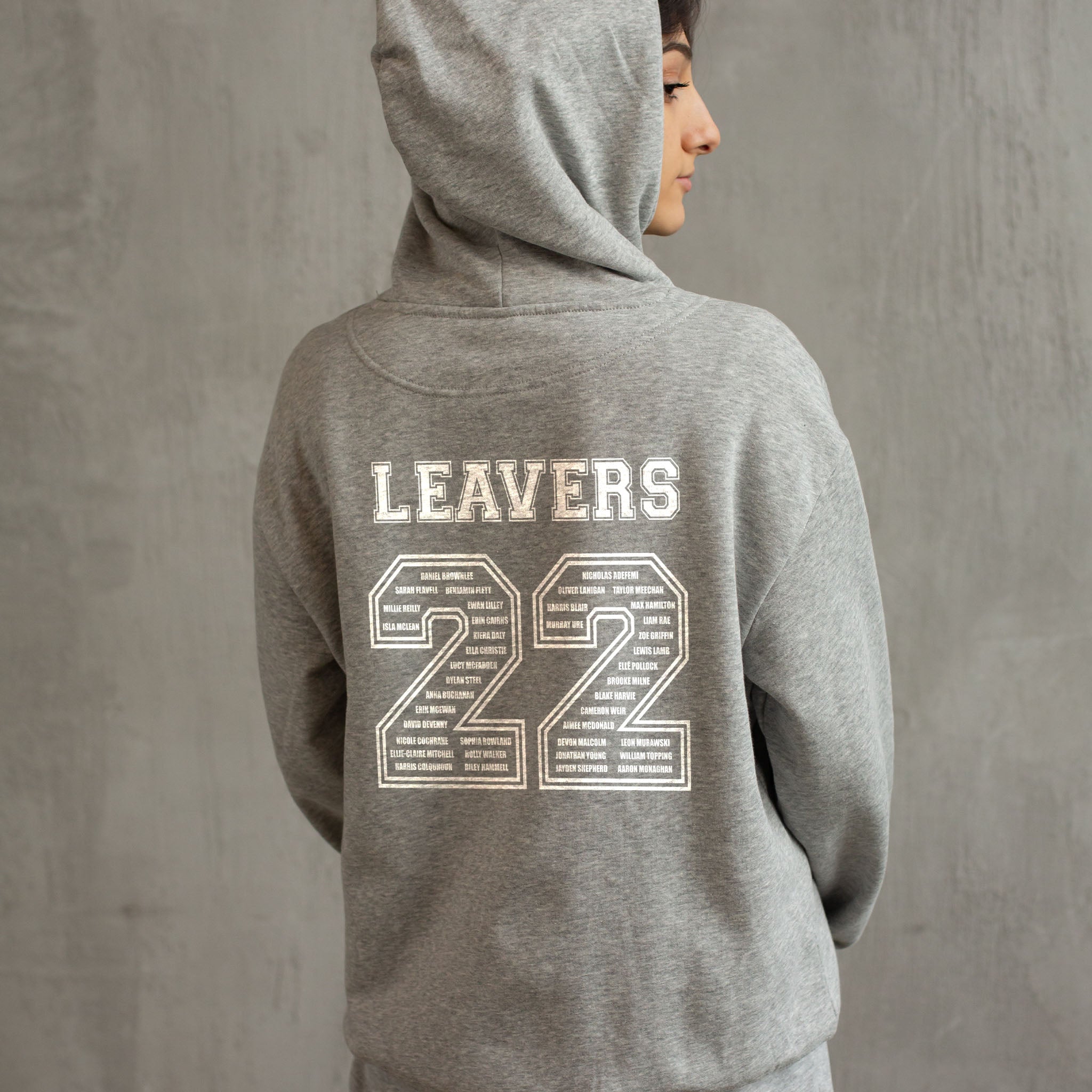 Grey leavers shop hoodie