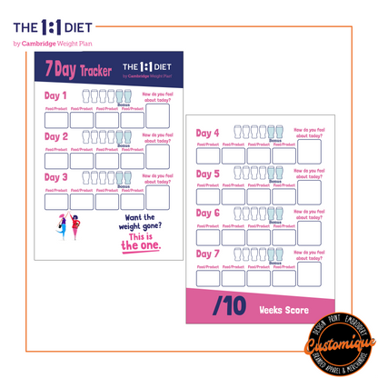 The 1:1 Diet - 7 Day Tracker x 100 (SALE)