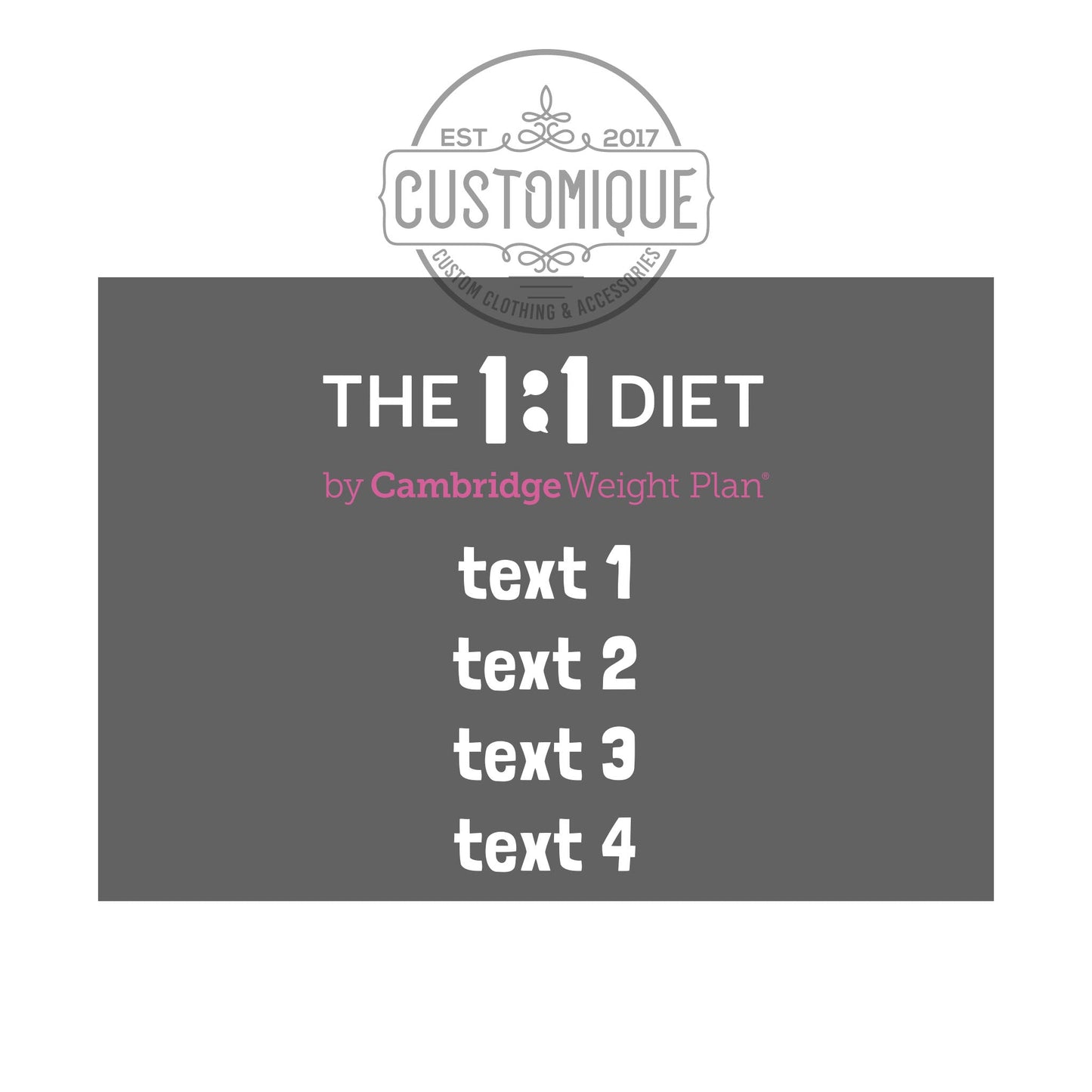 NEW PRODUCT The 1:1 Diet - Rear Car Windscreen Cling